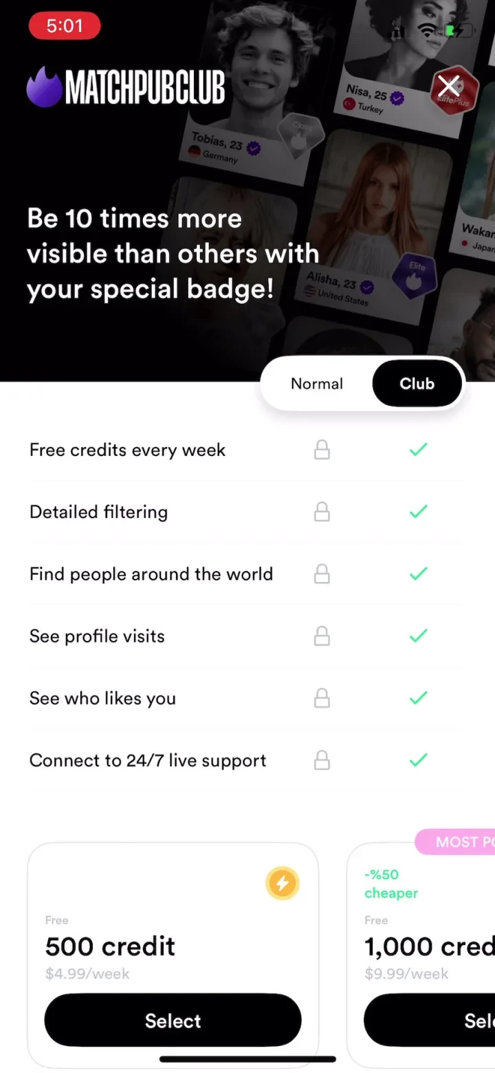 MatchPub: Live 1:1 Video Chat paywall screenshot