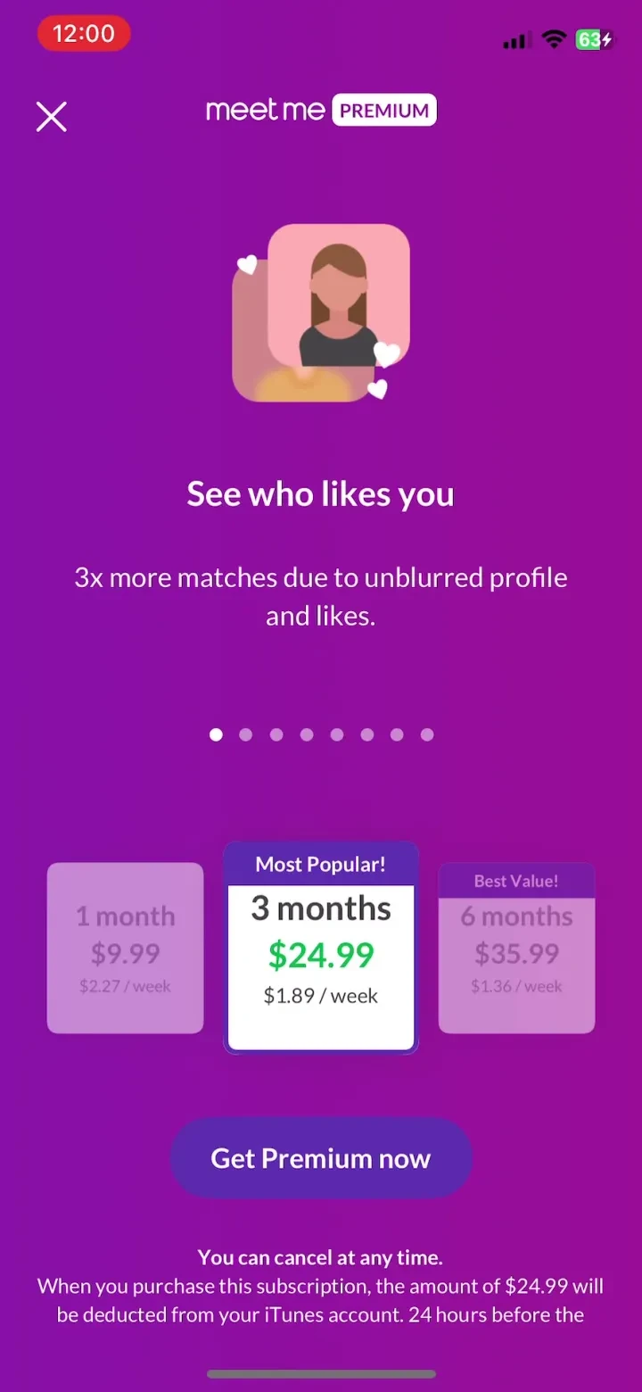 MeetMe: Go Live & Meet People paywall screenshot