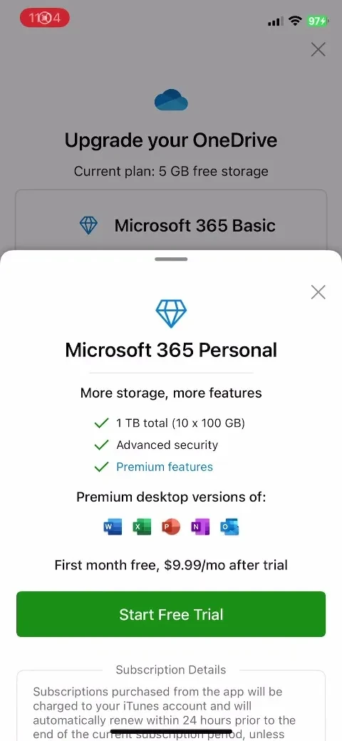 Microsoft OneDrive screenshot 3