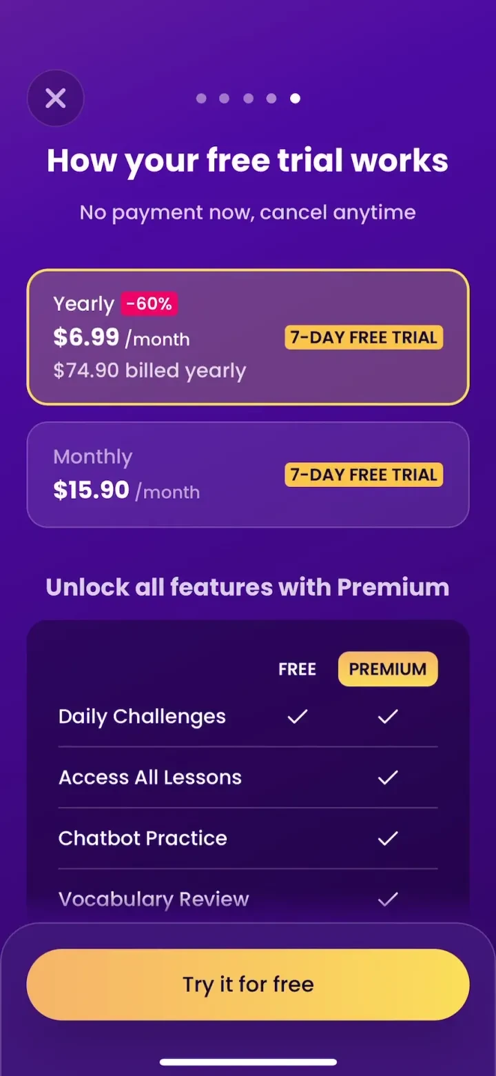 Mondly: Learn 41 Languages paywall screenshot