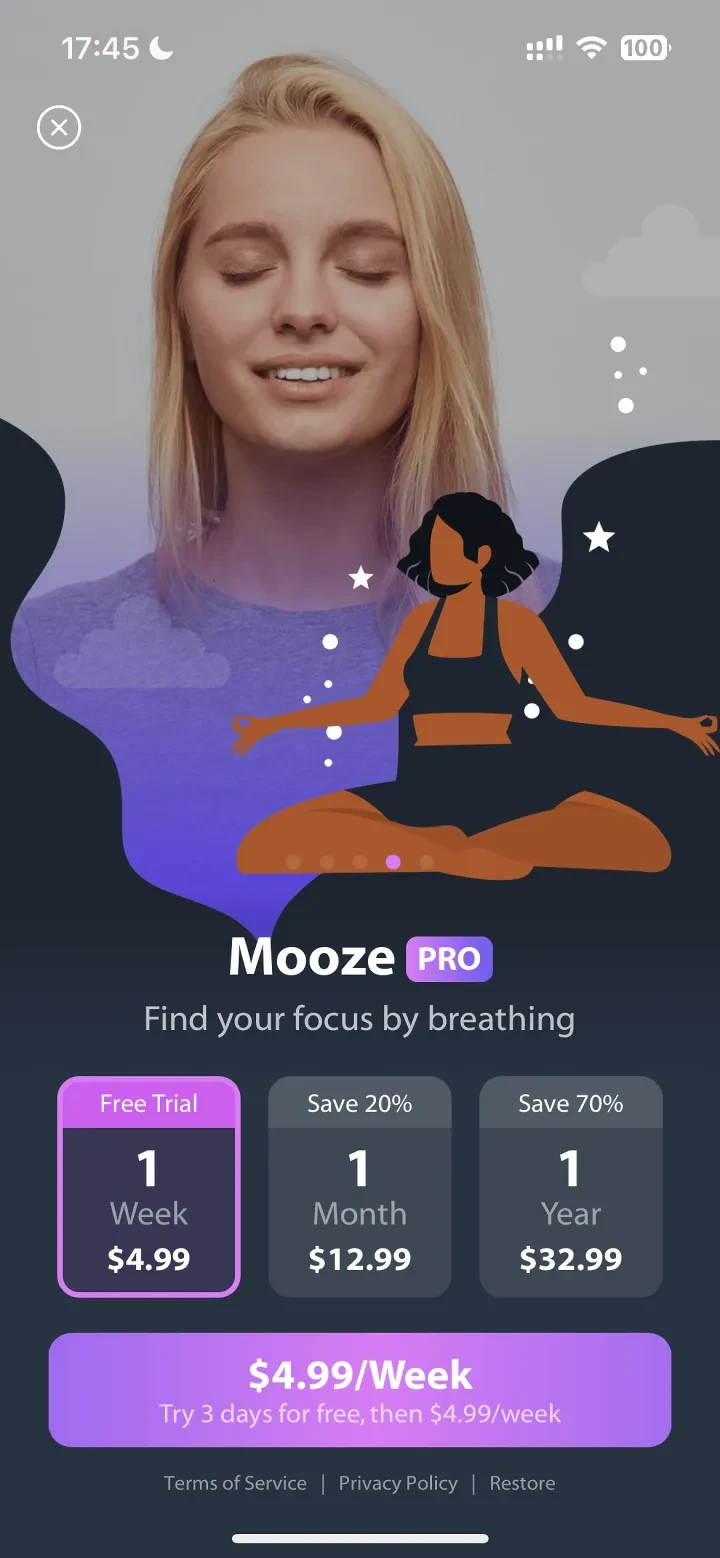 Mooze - Relaxing & Antistress paywall screenshot