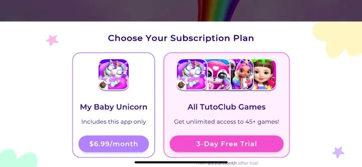 My Baby Unicorn paywall screenshot