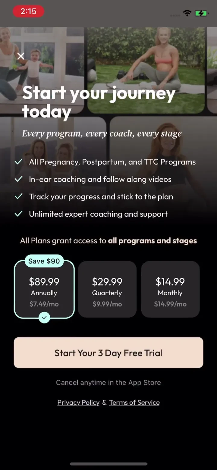 Natal - Pregnancy & Postpartum paywall screenshot