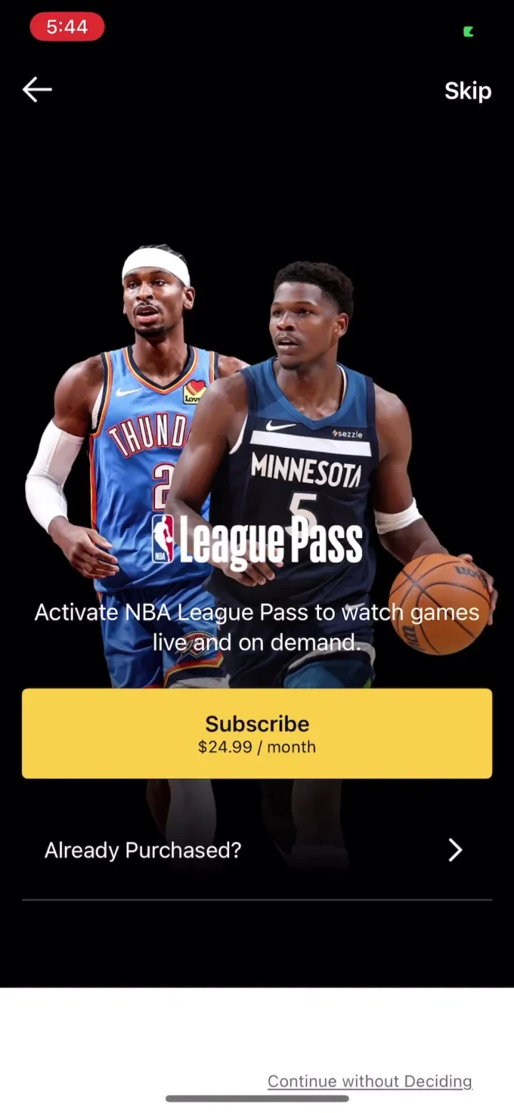 NBA: Live Games & Scores paywall screenshot