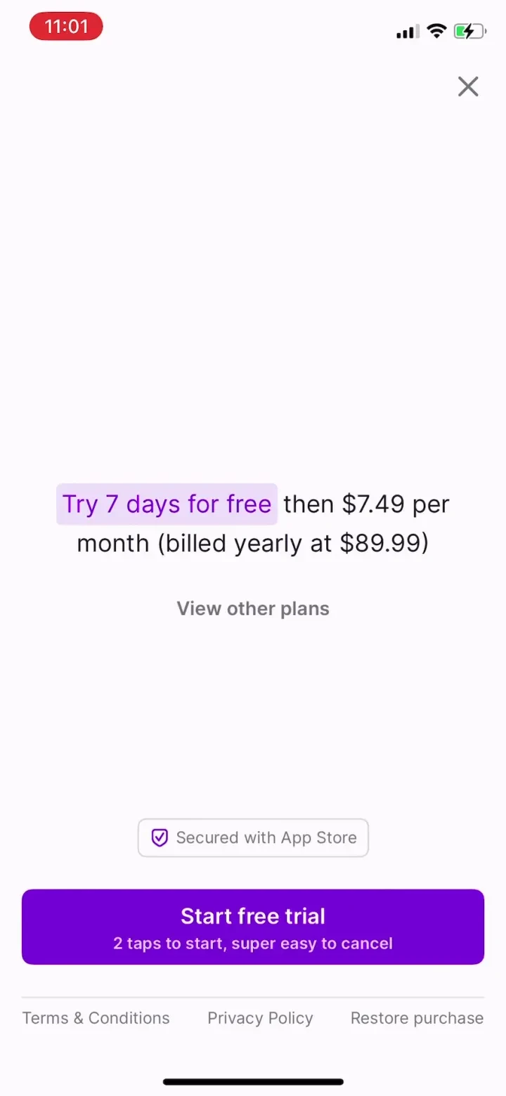 Nibble: Your Bite of Knowledge paywall screenshot