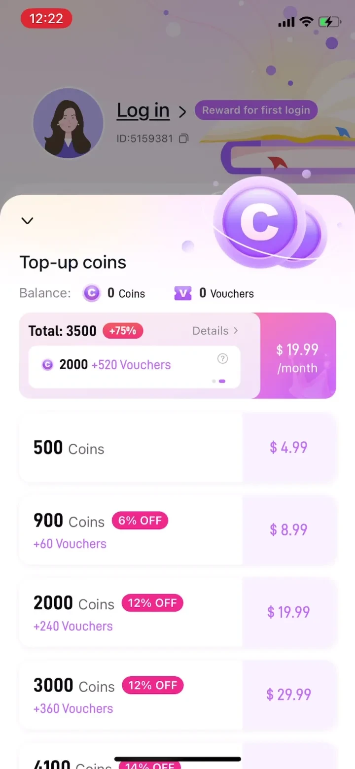Novellair paywall screenshot