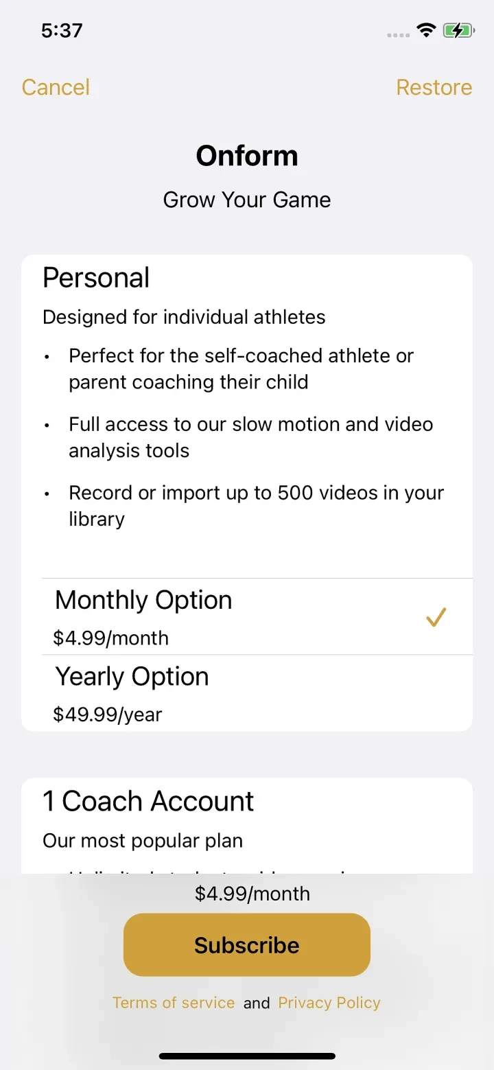 Onform: Video Analysis App screenshot 3