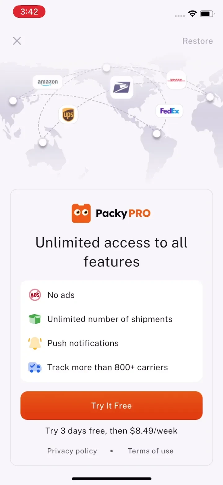 Package Tracker － Packy paywall screenshot