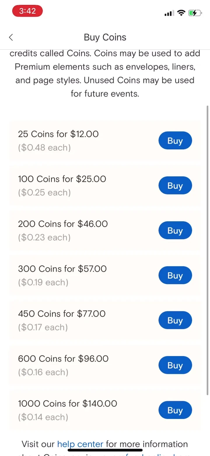 Paperless Post: Invitations paywall screenshot