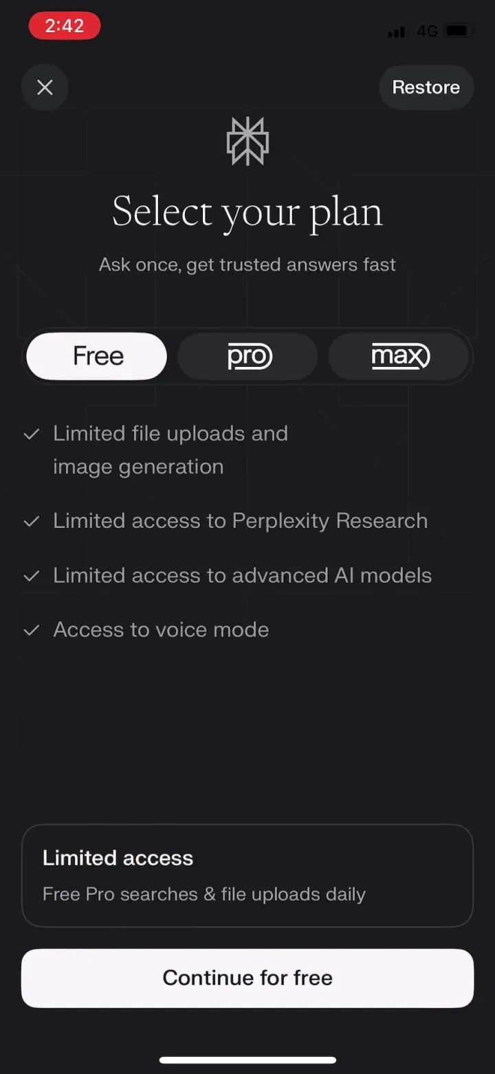 Perplexity - AI Search &amp; Chat screenshot 4
