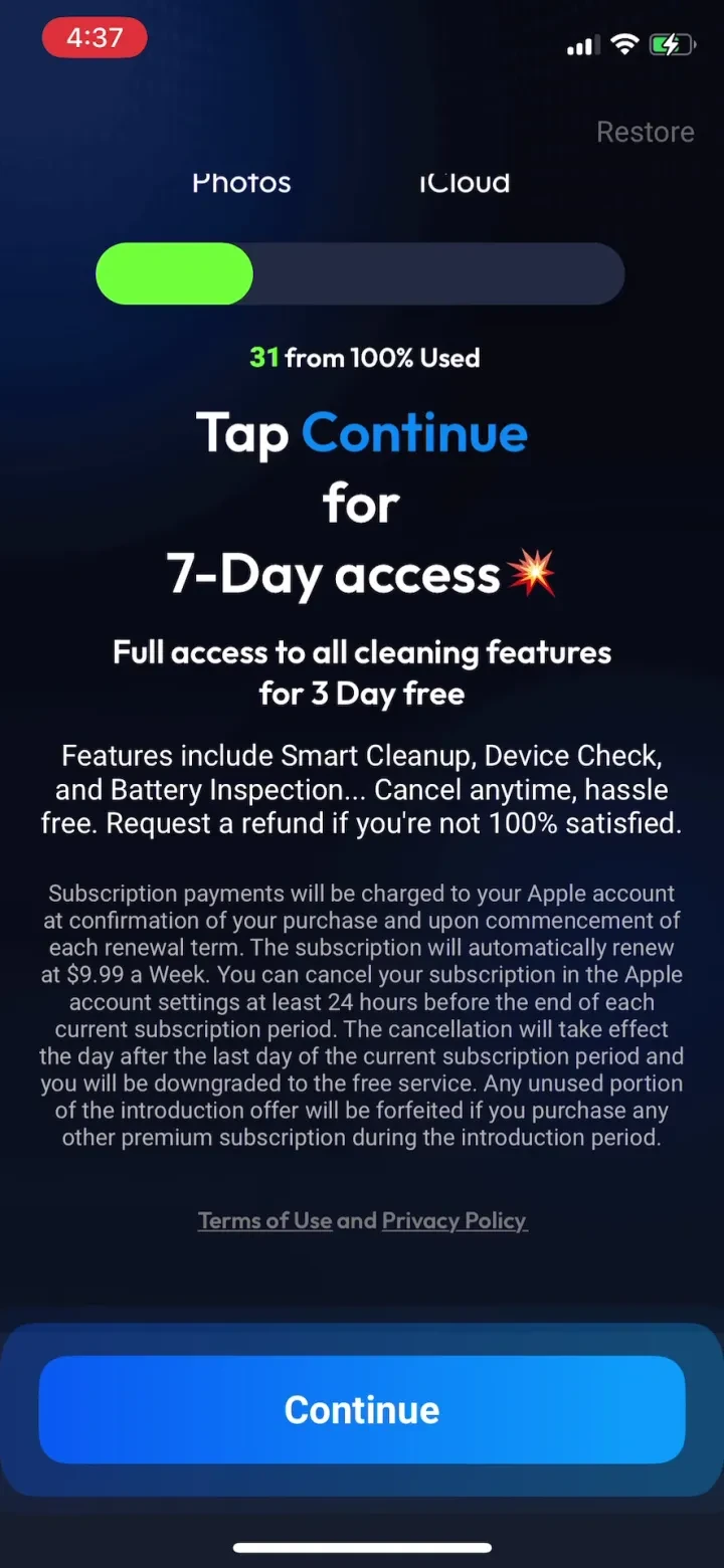 Phone Cleaner:AI Clean Storage paywall screenshot