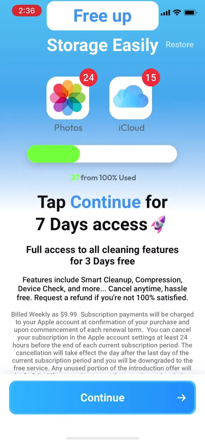 Phone Security: Privacy Shield paywall screenshot