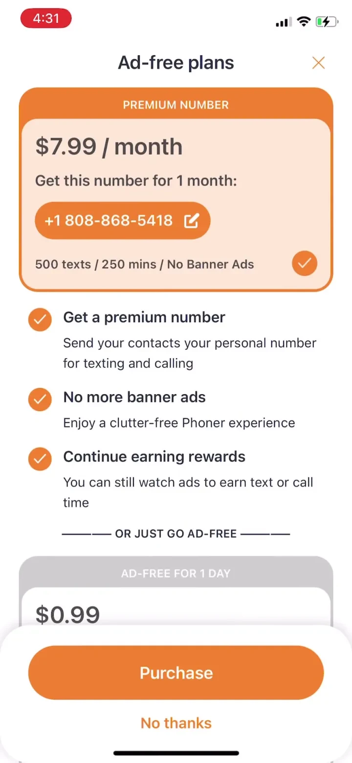 Phoner: Second Phone Number screenshot 3