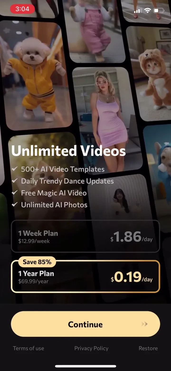 Photo Dance: AI Baby Dance paywall screenshot