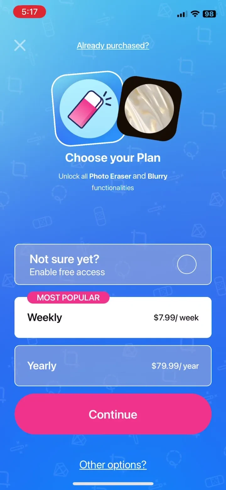 Photo Eraser - Remove Objects paywall screenshot