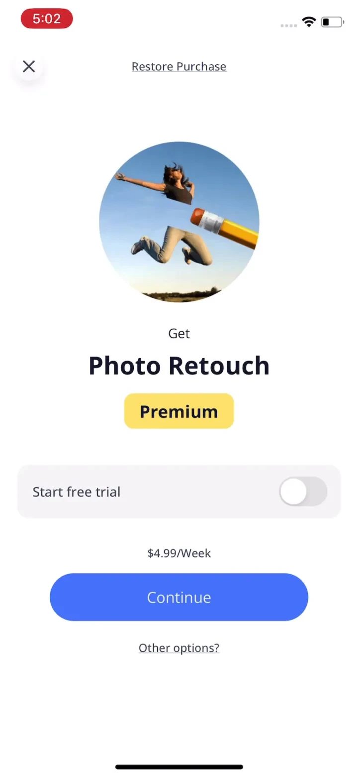 Photo Retouch-Object Removal paywall screenshot