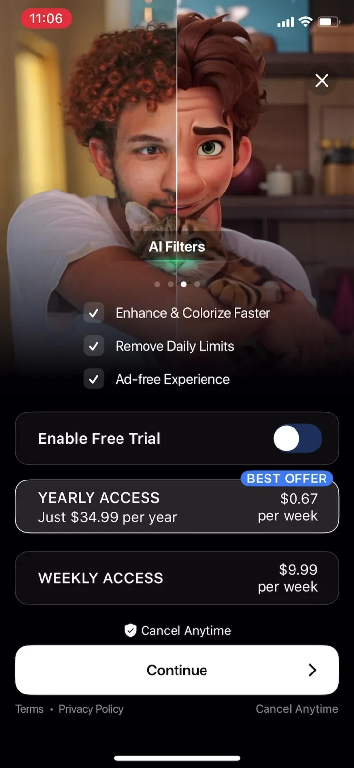 PhotoApp - AI Photo Enhancer paywall screenshot