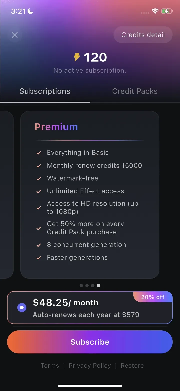 PixVerse: AI Video Generator paywall screenshot