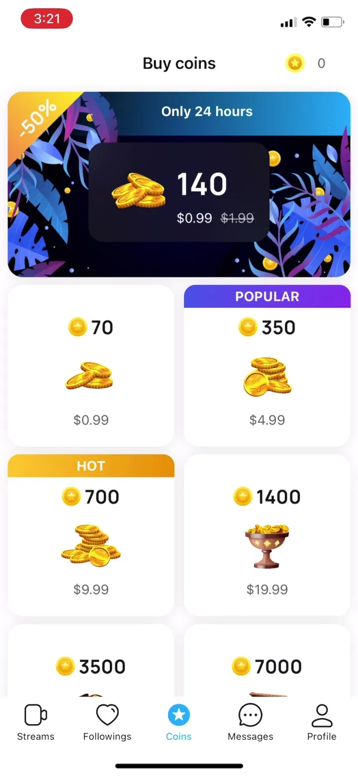 Plamfy: Watch Streams&Go Live paywall screenshot