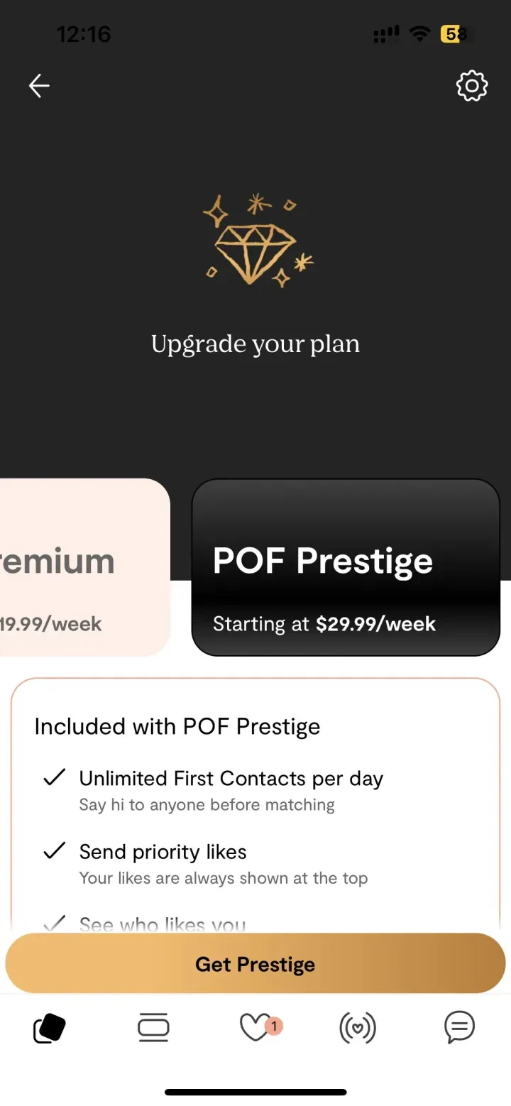 Plenty of Fish : Dating App paywall screenshot
