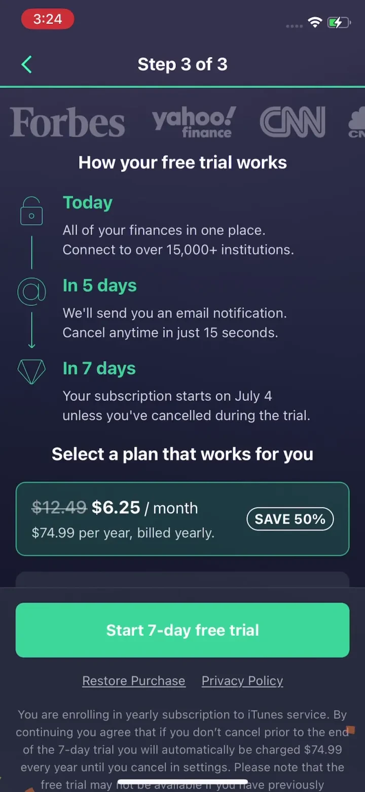 PocketGuard・Budget Planner App paywall screenshot
