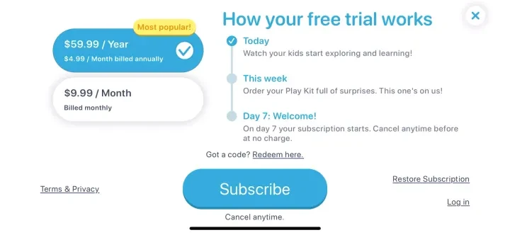 Pok Pok | Montessori Preschool paywall screenshot