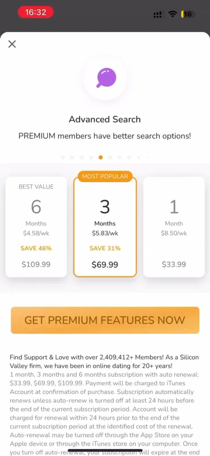 Positive Singles®: Herpes Date paywall screenshot