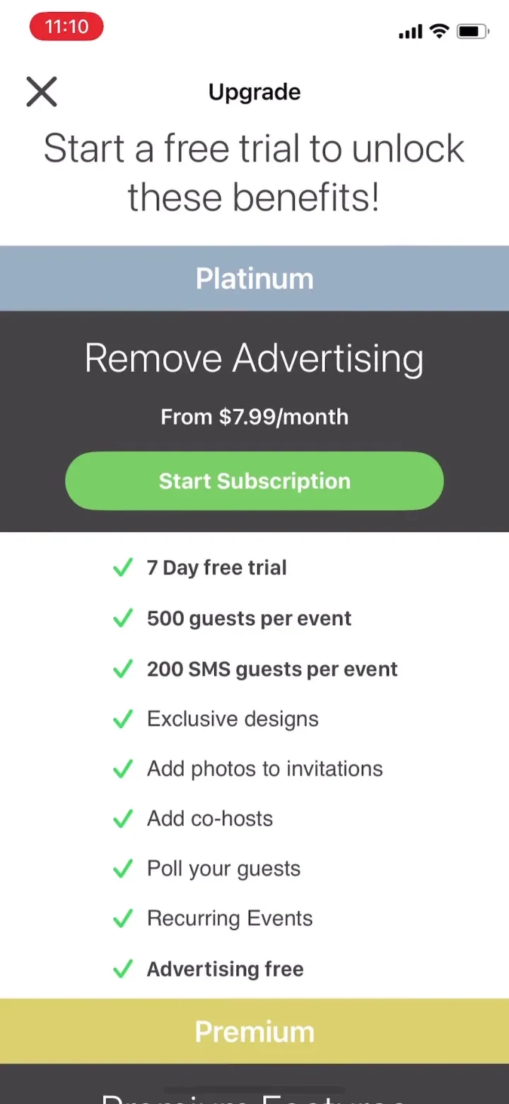 Punchbowl: Invitations & Cards paywall screenshot