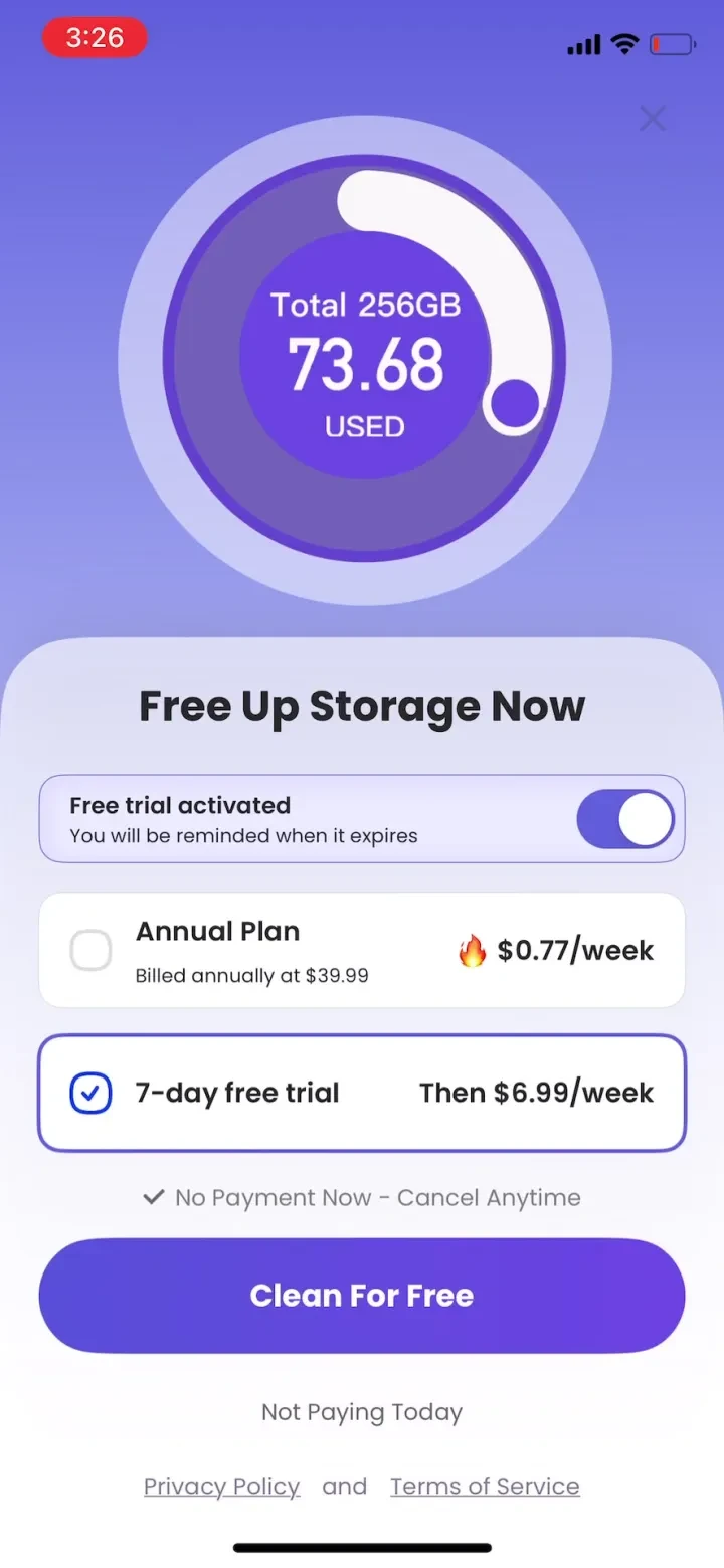 Pure Cleaner: Clean Storage paywall screenshot