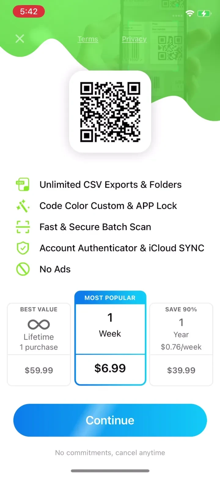 QR, Barcode Scanner for iPhone paywall screenshot