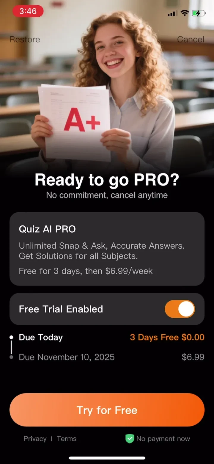 Quiz AI: Homework Helper paywall screenshot