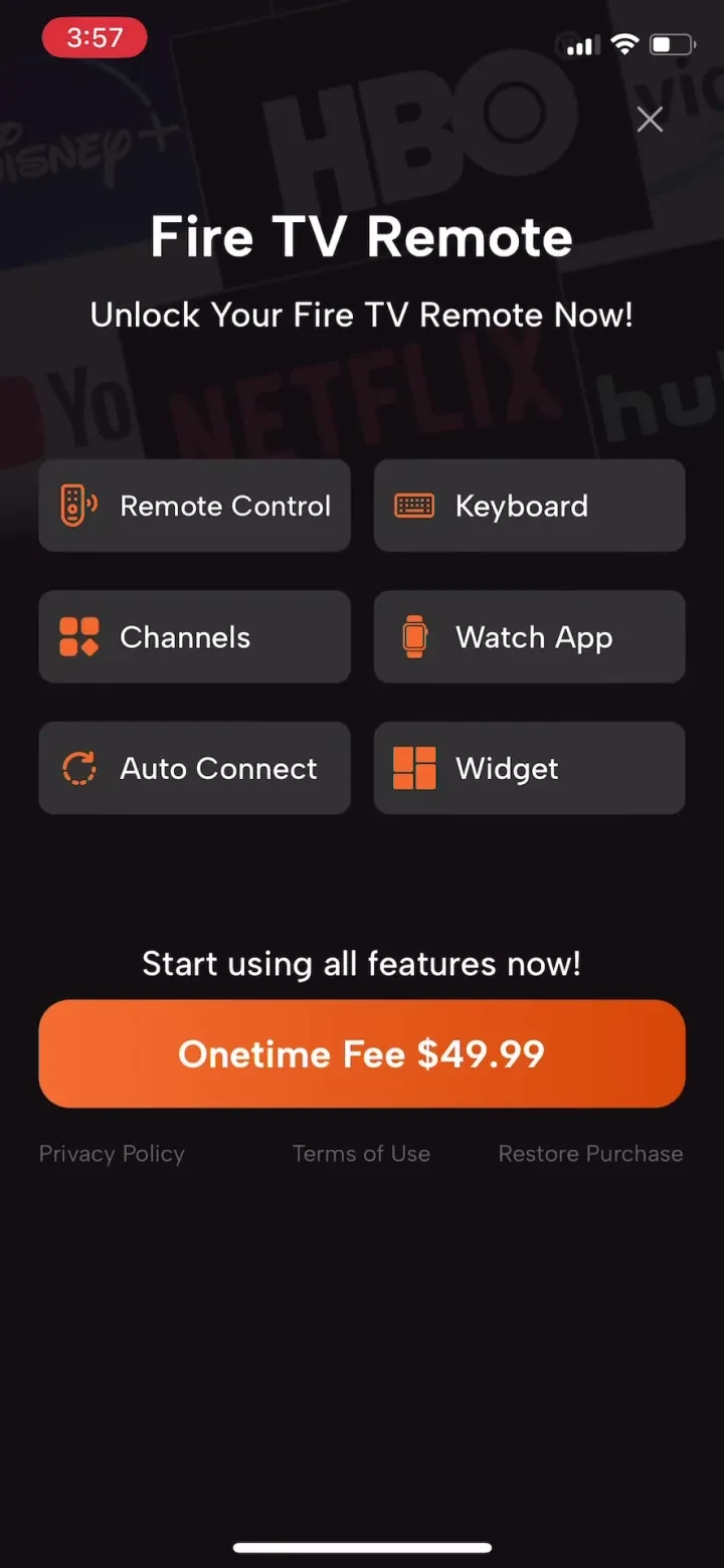 Remote for Firestick · Fire TV paywall screenshot