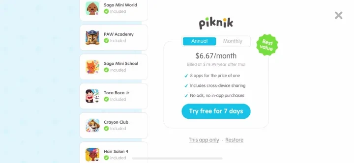 Sago Mini World: Kids Games paywall screenshot