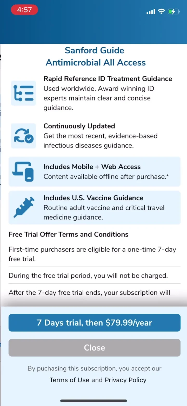 Sanford Guide Antimicrobial screenshot 3