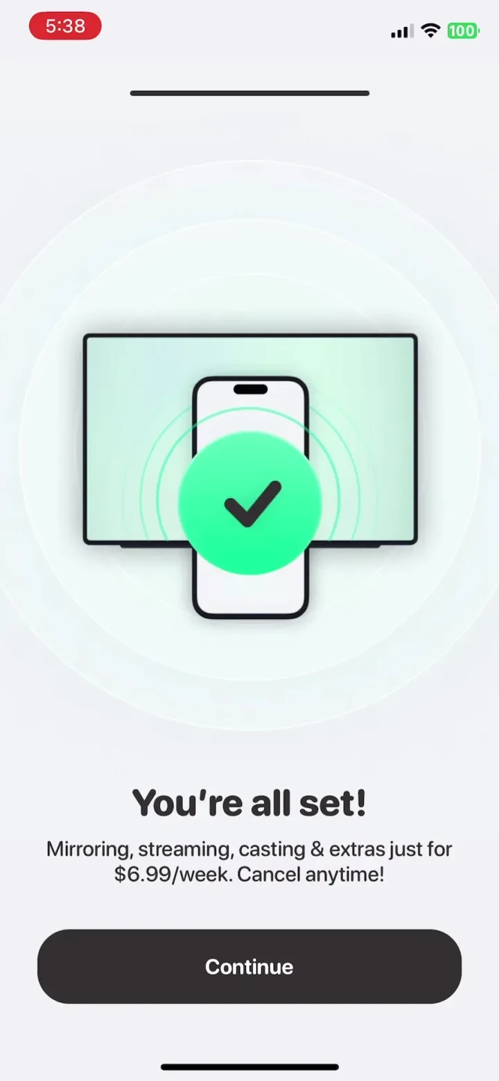 Screen Mirroring・Smart View TV paywall screenshot