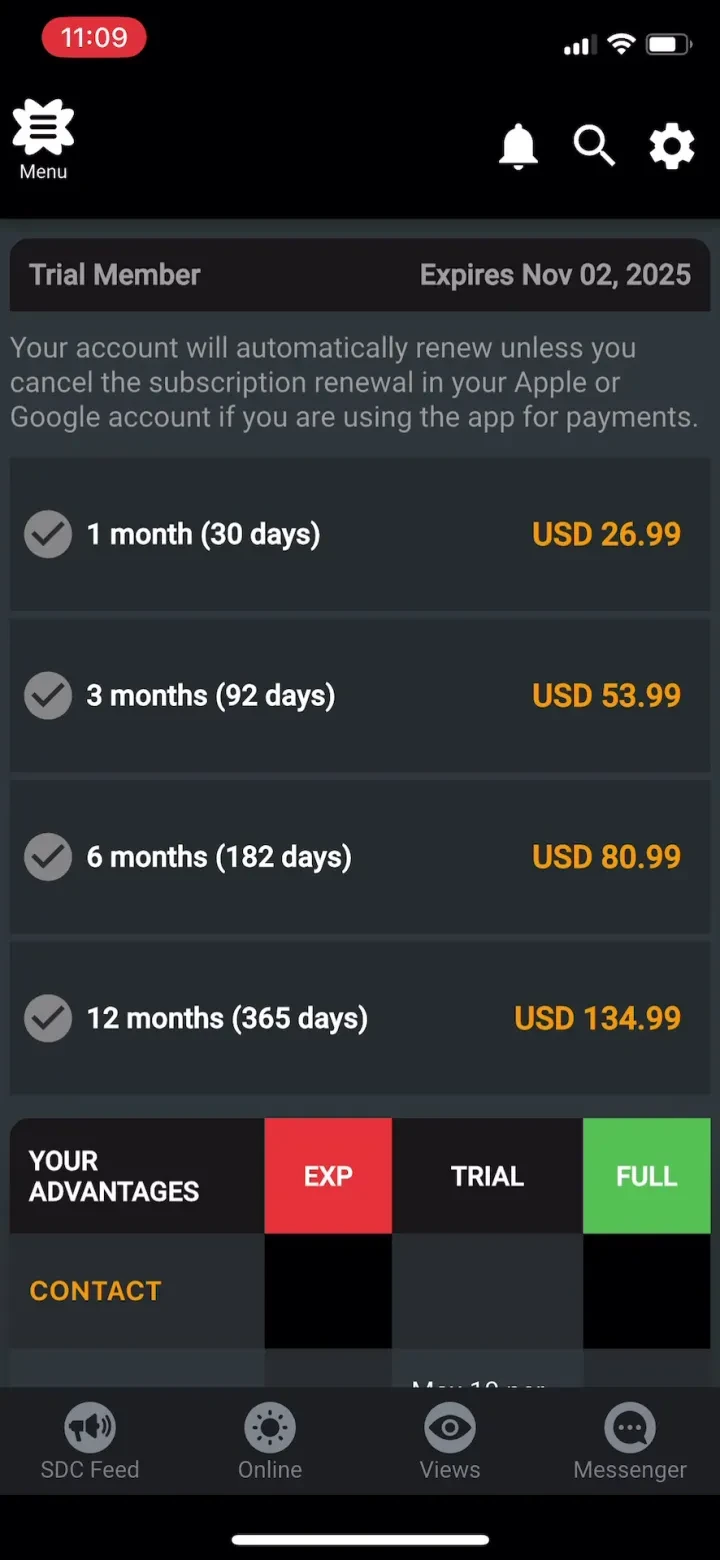 SDC Adult Dating paywall screenshot