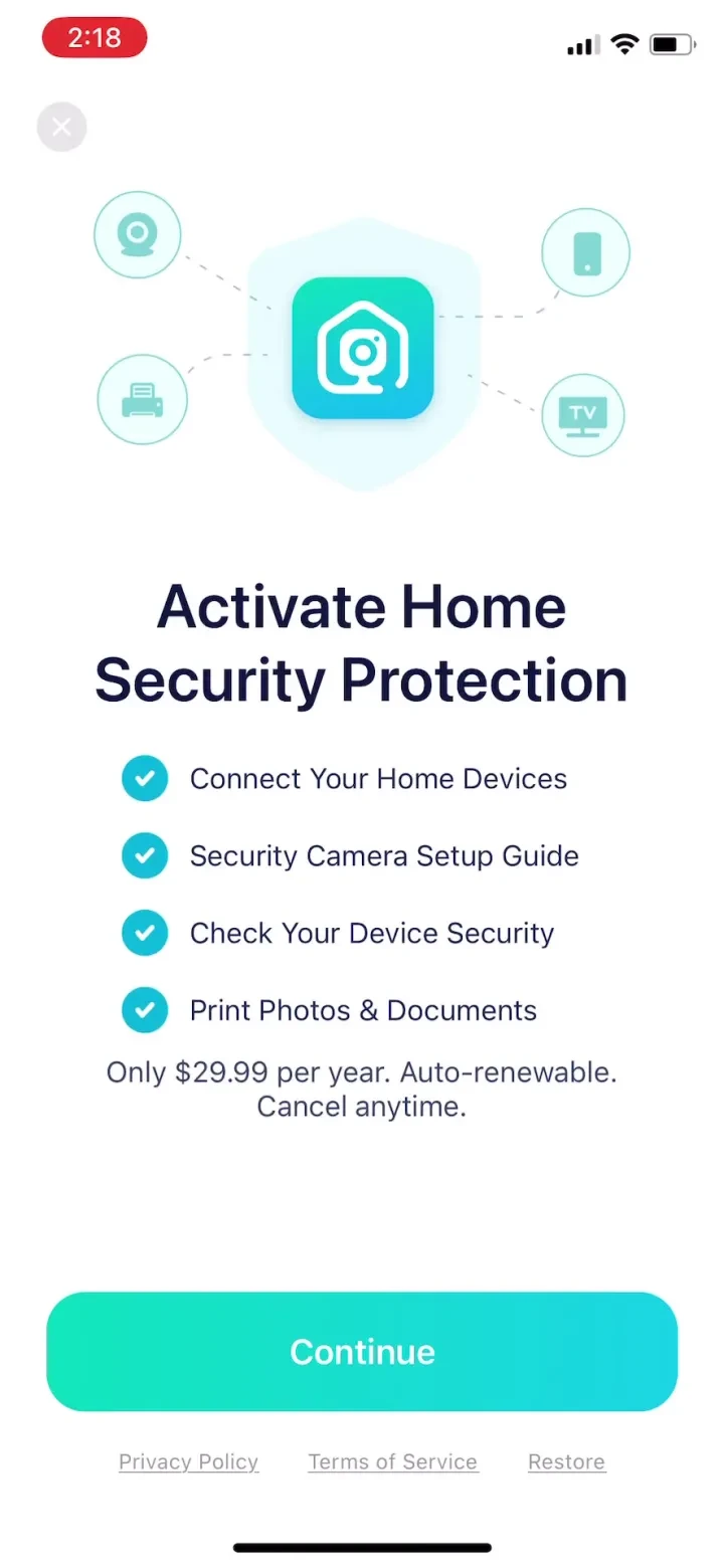 Security Camera - Smart Home paywall screenshot