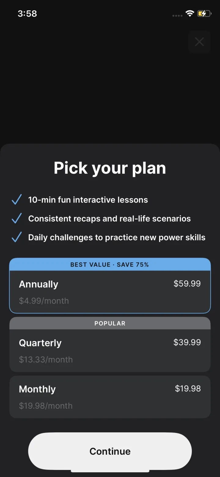 Skillsta: Life Skills Trainer paywall screenshot