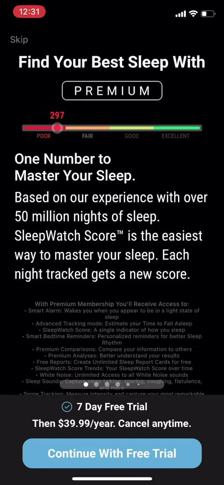 SleepWatch - Top Sleep Tracker paywall screenshot