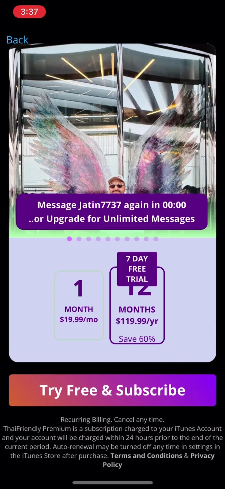 ThaiFriendly Dating paywall screenshot