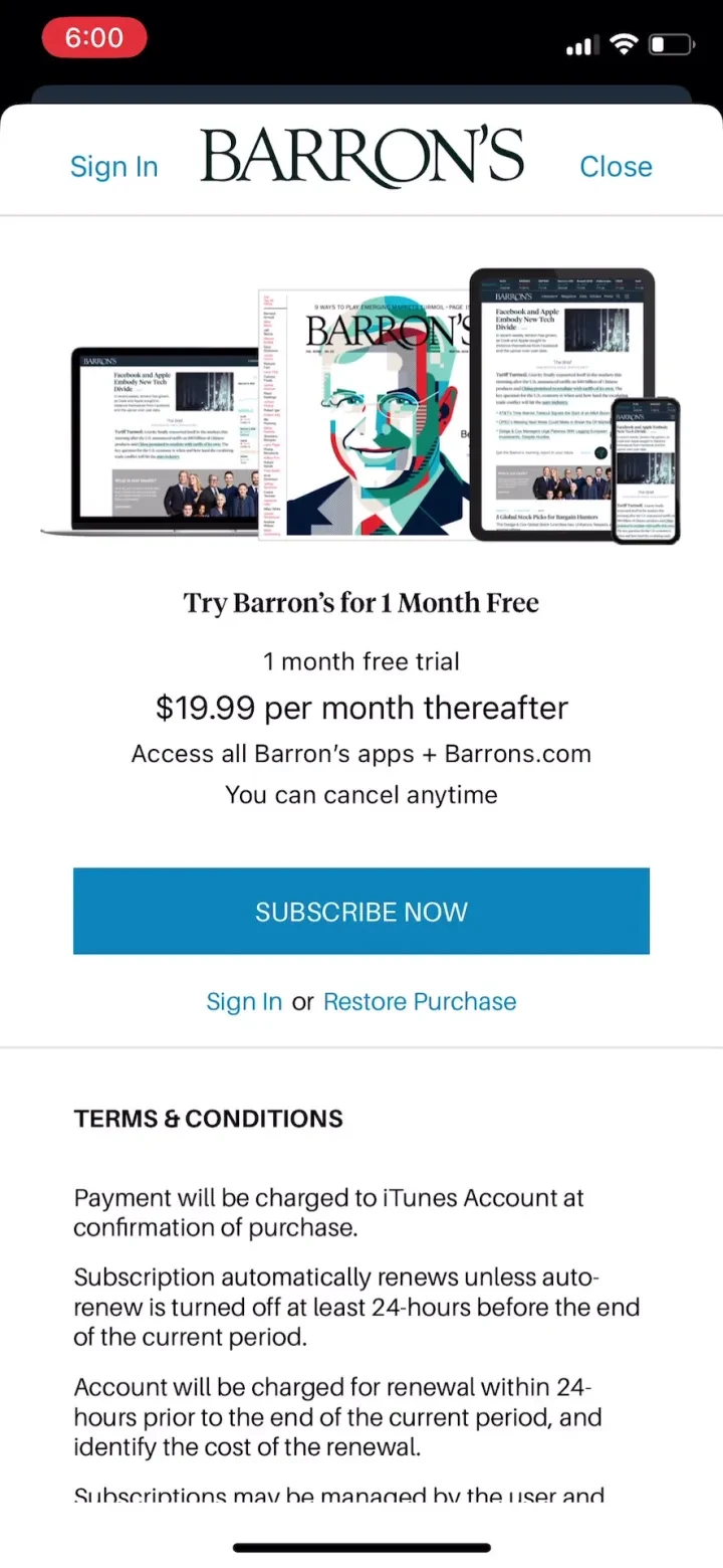 The San Francisco Chronicle paywall screenshot