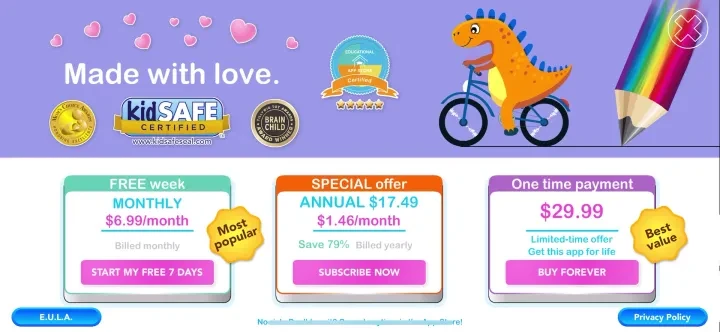 Toddler Games For 2 Year Olds. paywall screenshot