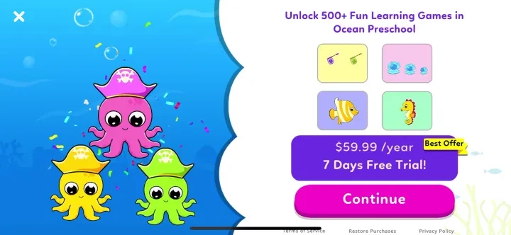 Toddler Games for 3 Year Olds~ paywall screenshot