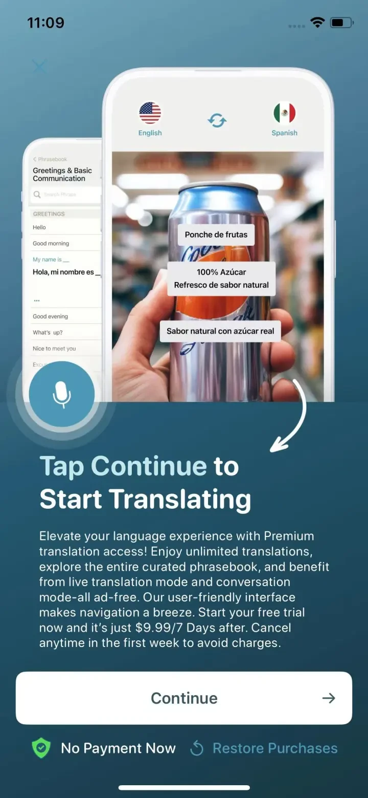Translate: Voice & Text paywall screenshot