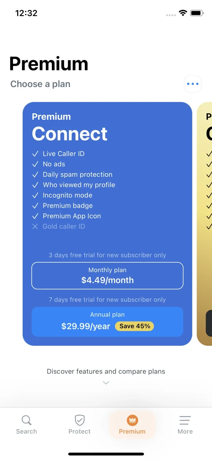 Truecaller: Premium Caller ID paywall screenshot