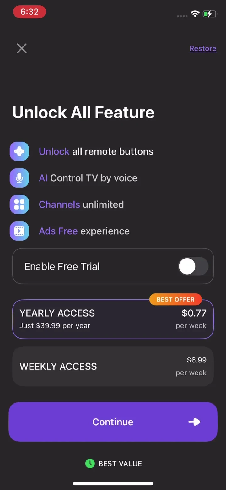 TV Remote & Universal Control™ paywall screenshot