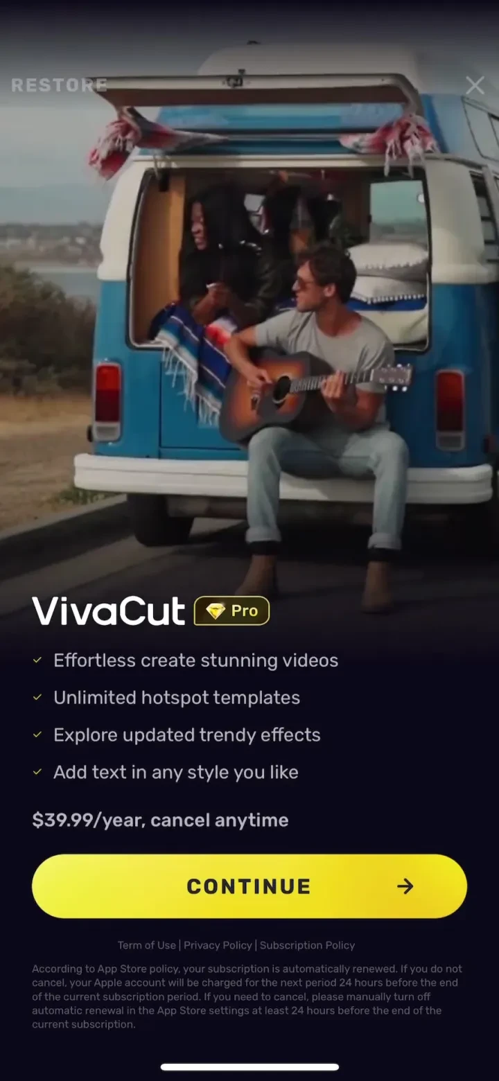 VivaCut - AI Video Editor paywall screenshot