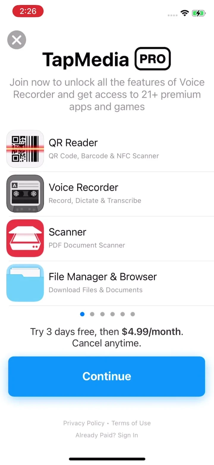 Voice Recorder & Audio Editor paywall screenshot